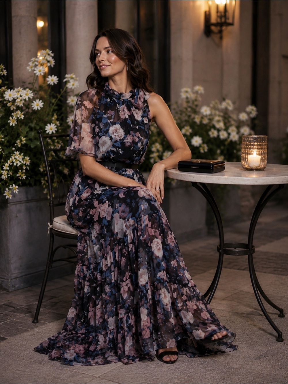 NWT ERDEM Natalina One-sleeve Silk-voile Floral Gown in Pink Dust Bouquet Sz 6 - Picture 4 of 17
